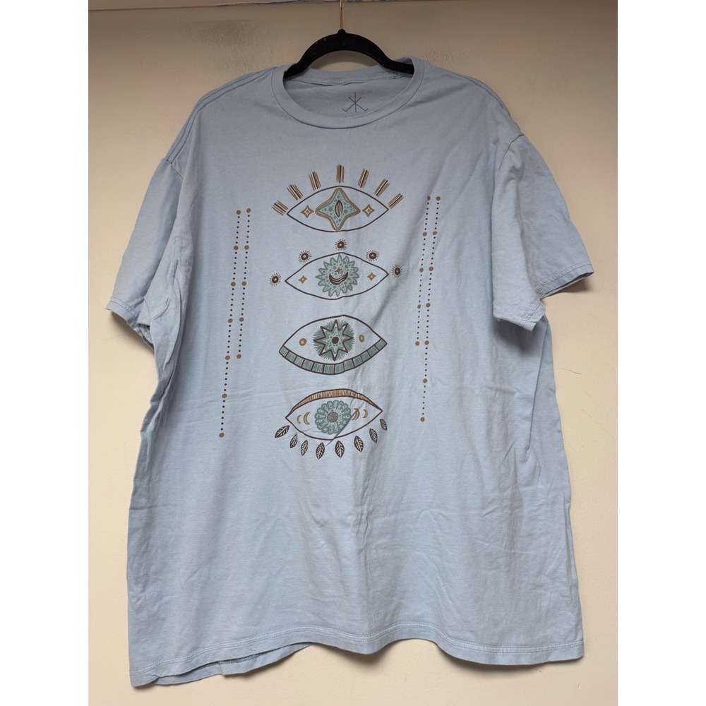 Life Clothing‎ Co T-Shirt Womens One Size Light Blue Excellent Celestial Eye
